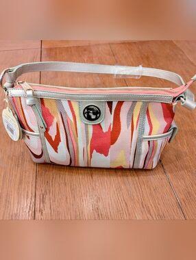 NWT Spartina 449 Daufuskie Island Accent Multicolor Canvas Shoulder Bag